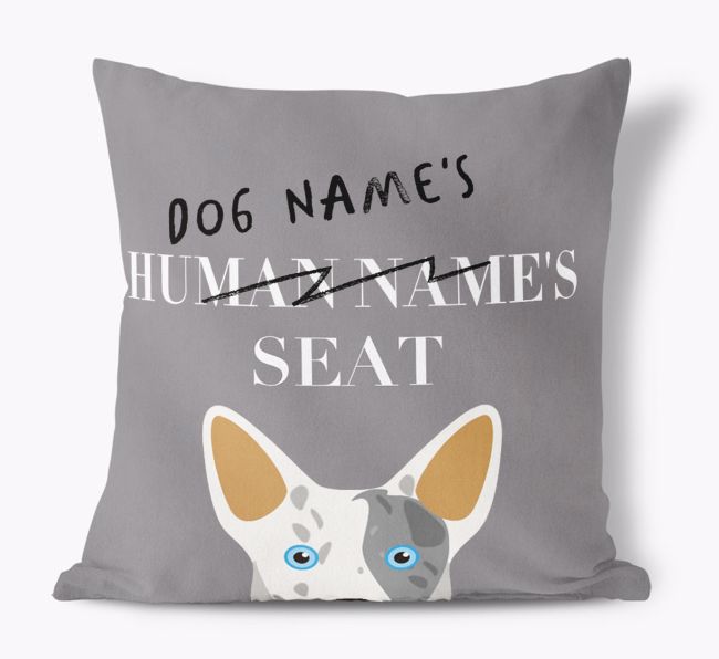 Human's Seat: Personalized {breedFullName} Canvas Pillow